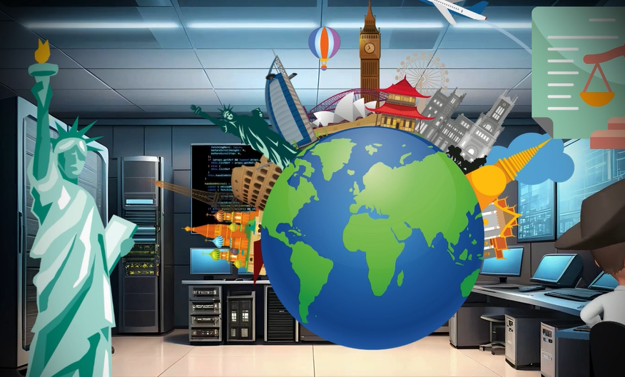 アメリカ第一主義（アメリカの象徴自由の女神）とグローバル市場