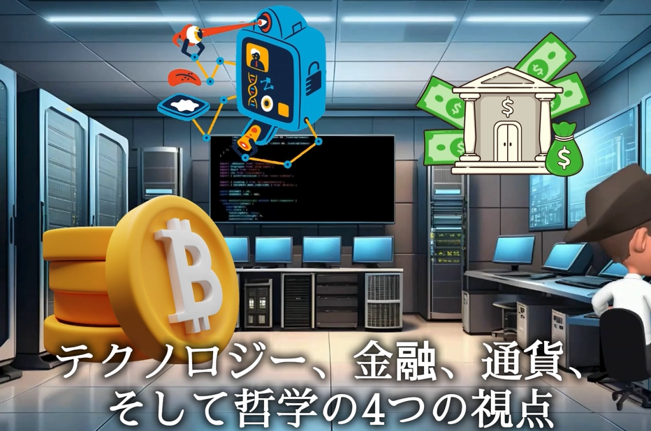テクノロジー、金融、通貨、そして哲学の4つの視点イメージ